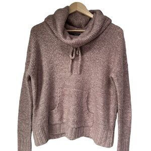 Kensie Soft Pink Chunky Oversized Cowl Neck Sweater, Small